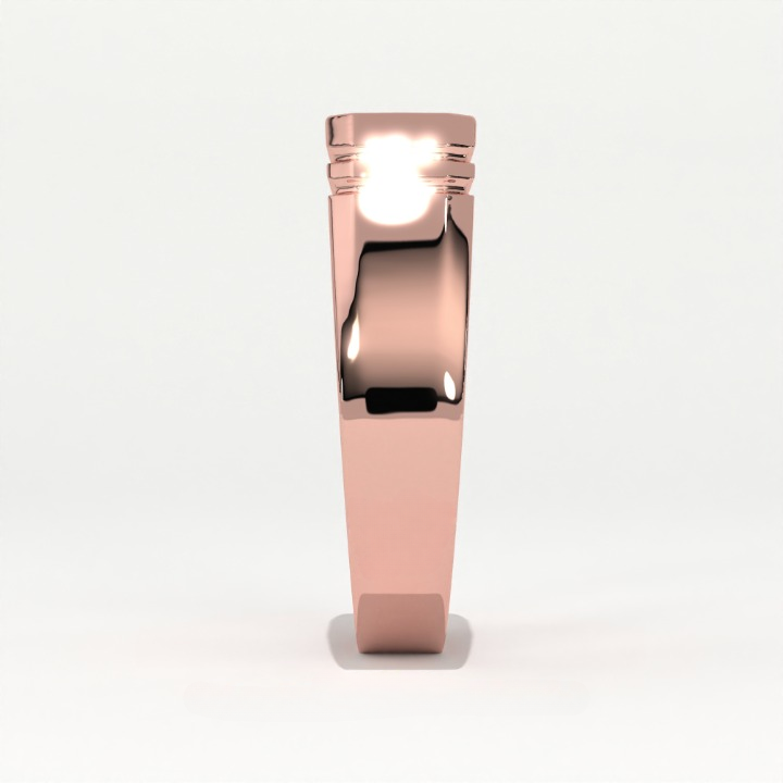Aarinya Flushed Signet Lab-Grown Diamond Solitaire Ring, Emerald Cut Diamond Solitiare Ring