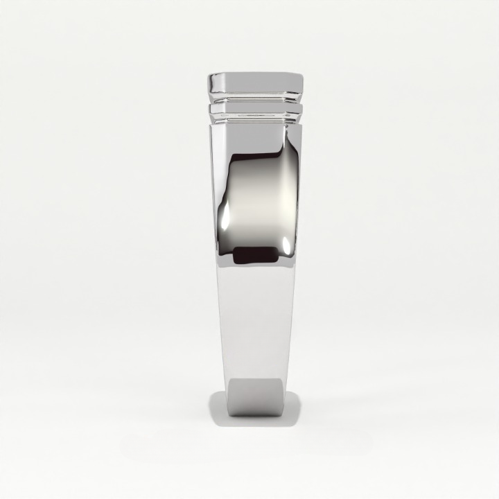Aarinya Flushed Signet Lab-Grown Diamond Solitaire Ring, Emerald Cut Diamond Solitiare Ring