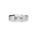 Aarinya Signet 2 Carat  Premium Lab-Grown Diamond Solitaire Ring, Emerald Cut Diamond Solitiare Ring