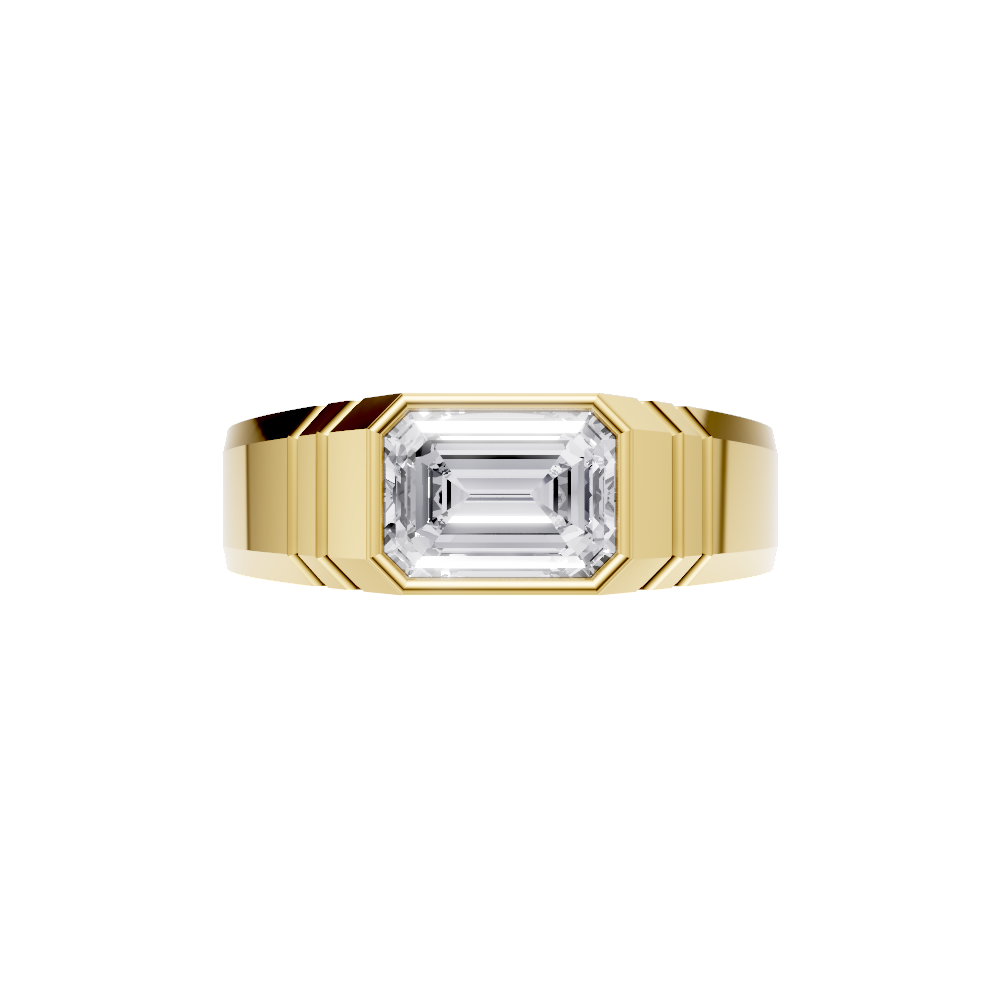 Aarinya Signet 2 Carat  Premium Lab-Grown Diamond Solitaire Ring, Emerald Cut Diamond Solitiare Ring