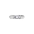 Aarinya Horizontal Emerald-Cut Half-Bezel Ring, The Solstice Architectural Emerald VVS Diamond Ring