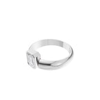 Aarinya Beveled Emerald-Cut Full Bezel Ring, The Bezel Emerald-Cut 0.5 carat Diamond Solitaire Ring