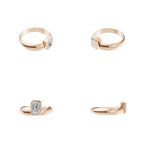 Aarinya Beveled Emerald-Cut Full Bezel Ring, The Bezel Emerald-Cut 0.5 carat Diamond Solitaire Ring