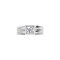 Aarinya Square-Box Framed Round VVS Diamond Solitaire Ring