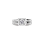 Aarinya Square-Box Framed Round VVS Diamond Solitaire Ring