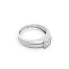 Aarinya Square-Box Framed Round VVS Diamond Solitaire Ring