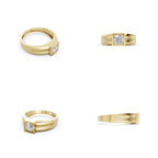 Aarinya Square-Box Framed Round VVS Diamond Solitaire Ring