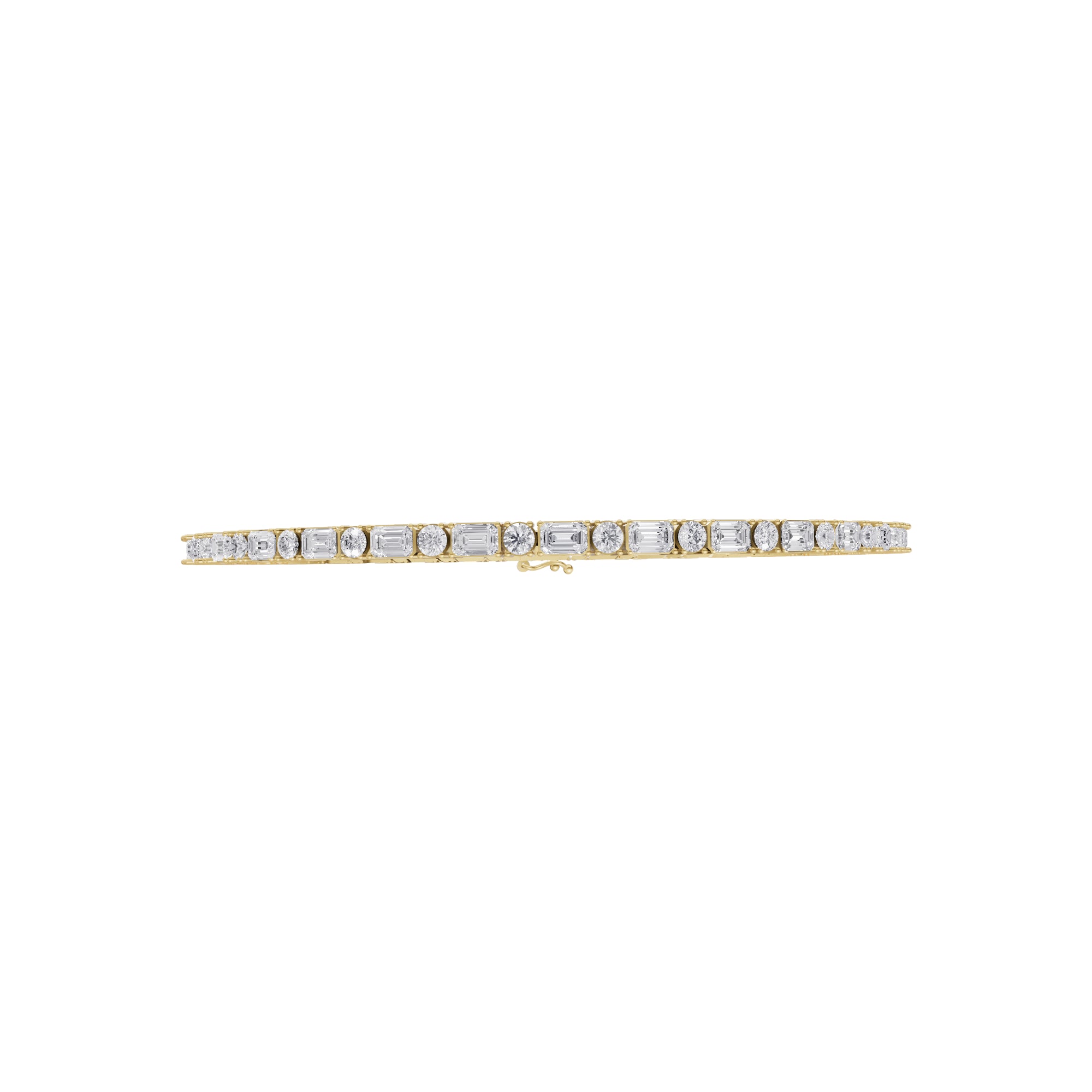 Aarinya Mixed-Shape Emerald-Cut & Round Diamond Tennis Bracelet