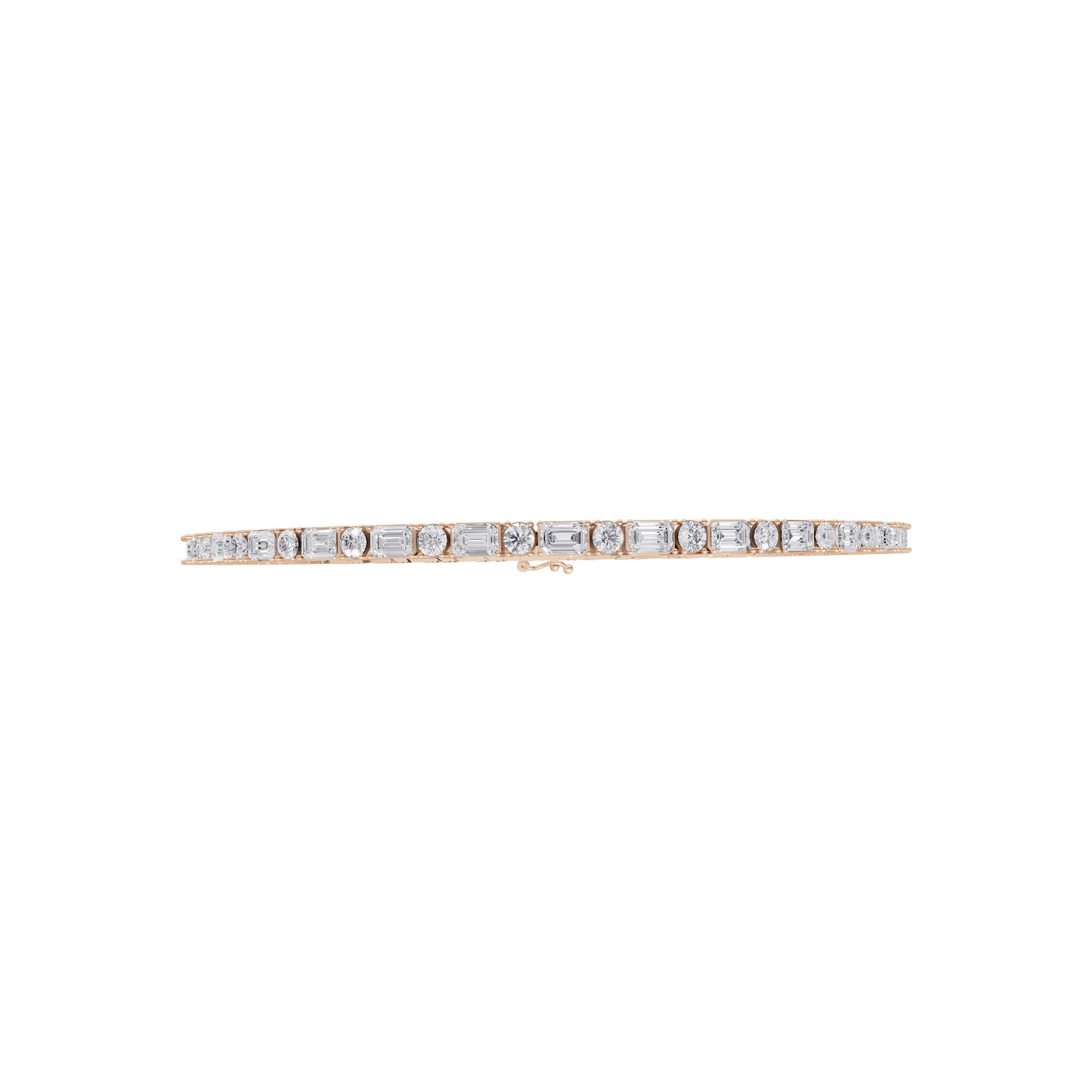Aarinya Mixed-Shape Emerald-Cut & Round Diamond Tennis Bracelet