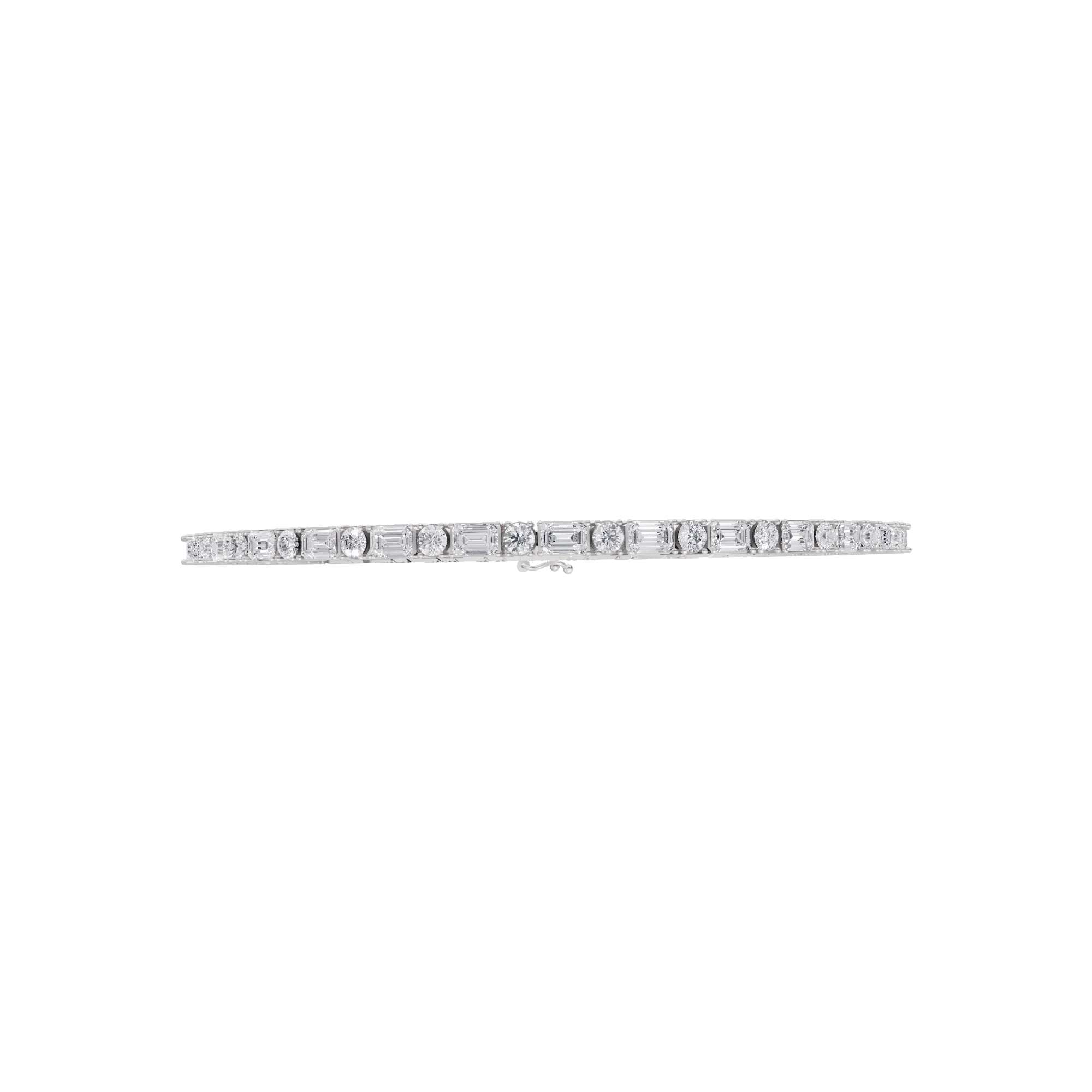 Aarinya Mixed-Shape Emerald-Cut & Round Diamond Tennis Bracelet, Alternating Multi-Shape Diamond Tennis Bracelet