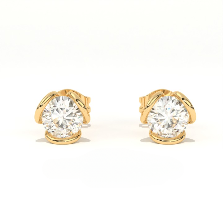 Aarinya Helix Modern Diamond Tops, The Contemporary Swirl Tops Earrings