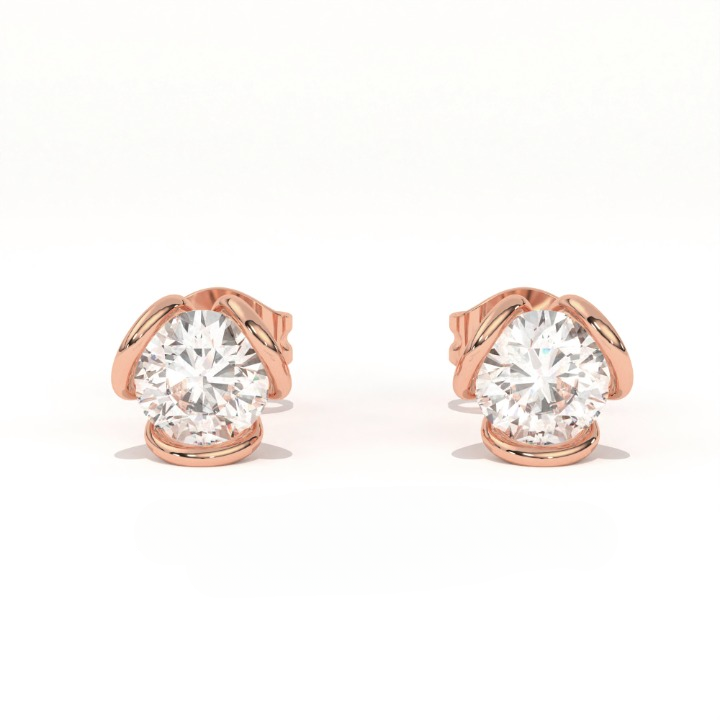Aarinya Helix Modern Diamond Tops, The Contemporary Swirl Tops Earrings