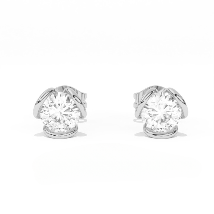 Aarinya Helix Modern Diamond Tops, The Contemporary Swirl Tops Earrings
