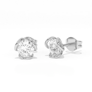 Aarinya Helix Modern Diamond Tops, The Contemporary Swirl Tops Earrings