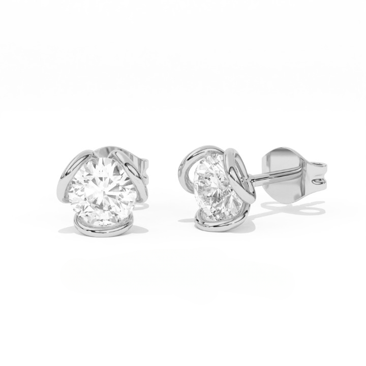 Aarinya Helix Modern Diamond Tops, The Contemporary Swirl Tops Earrings