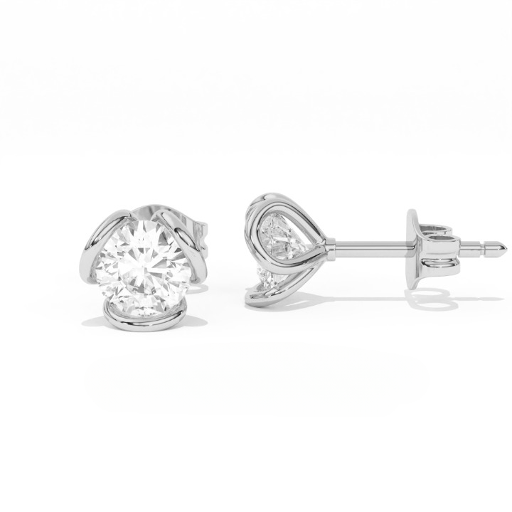 Aarinya Helix Modern Diamond Tops, The Contemporary Swirl Tops Earrings