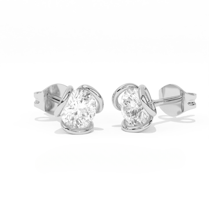 Aarinya Helix Modern Diamond Tops, The Contemporary Swirl Tops Earrings