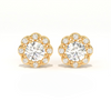Aarinya Blossom Floral Tops Earring, The Radiant Flower Earring, Petite Petal Diamond Tops, Flower Diamond Earrings