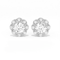 Aarinya Blossom Floral Tops Earring, The Radiant Flower Earring, Petite Petal Diamond Tops, Flower Diamond Earrings