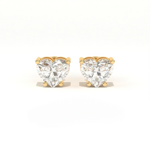 Aarinya Amore Heart Tops Earrings, The heart Brilliant Diamond Tops, Petite Rose Heart Earrings