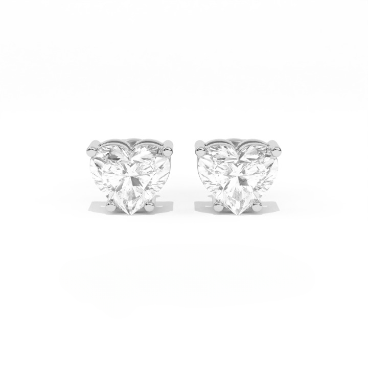 Aarinya Amore Heart Tops Earrings, The heart Brilliant Diamond Tops, Petite Rose Heart Earrings