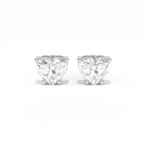 Aarinya Amore Heart Tops Earrings, The heart Brilliant Diamond Tops, Petite Rose Heart Earrings