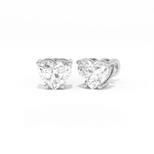 Aarinya Amore Heart Tops Earrings, The heart Brilliant Diamond Tops, Petite Rose Heart Earrings