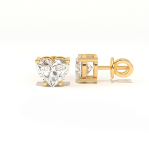 Aarinya Amore Heart Tops Earrings, The heart Brilliant Diamond Tops, Petite Rose Heart Earrings