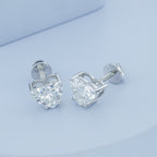 Aarinya Amore Heart Tops Earrings, The heart Brilliant Diamond Tops, Petite Rose Heart Earrings