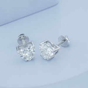Aarinya Amore Heart Tops Earrings, The heart Brilliant Diamond Tops, Petite Rose Heart Earrings