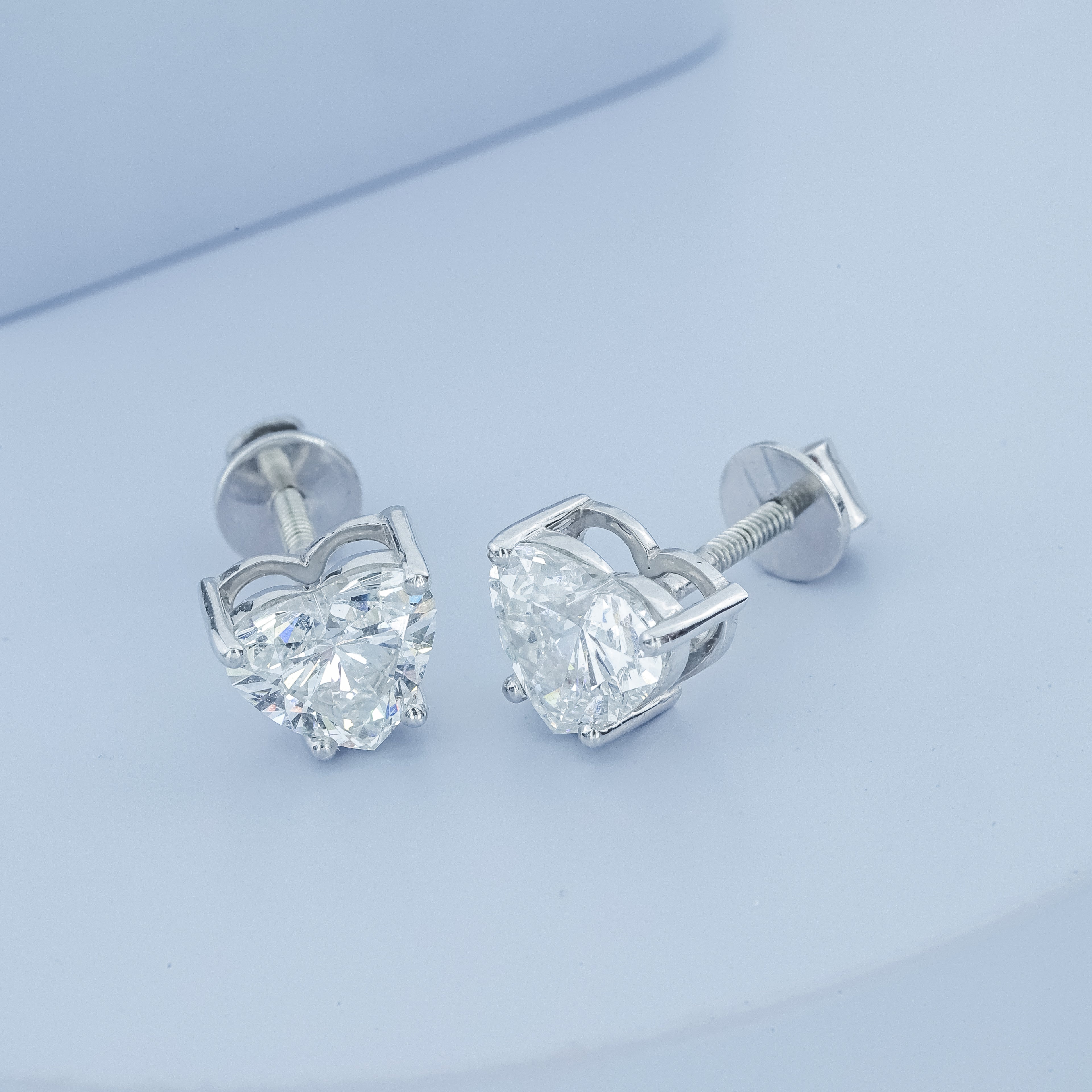 Aarinya Amore Heart Tops Earrings, The heart Brilliant Diamond Tops, Petite Rose Heart Earrings