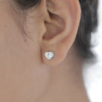 Aarinya Amore Heart Tops Earrings, The heart Brilliant Diamond Tops, Petite Rose Heart Earrings