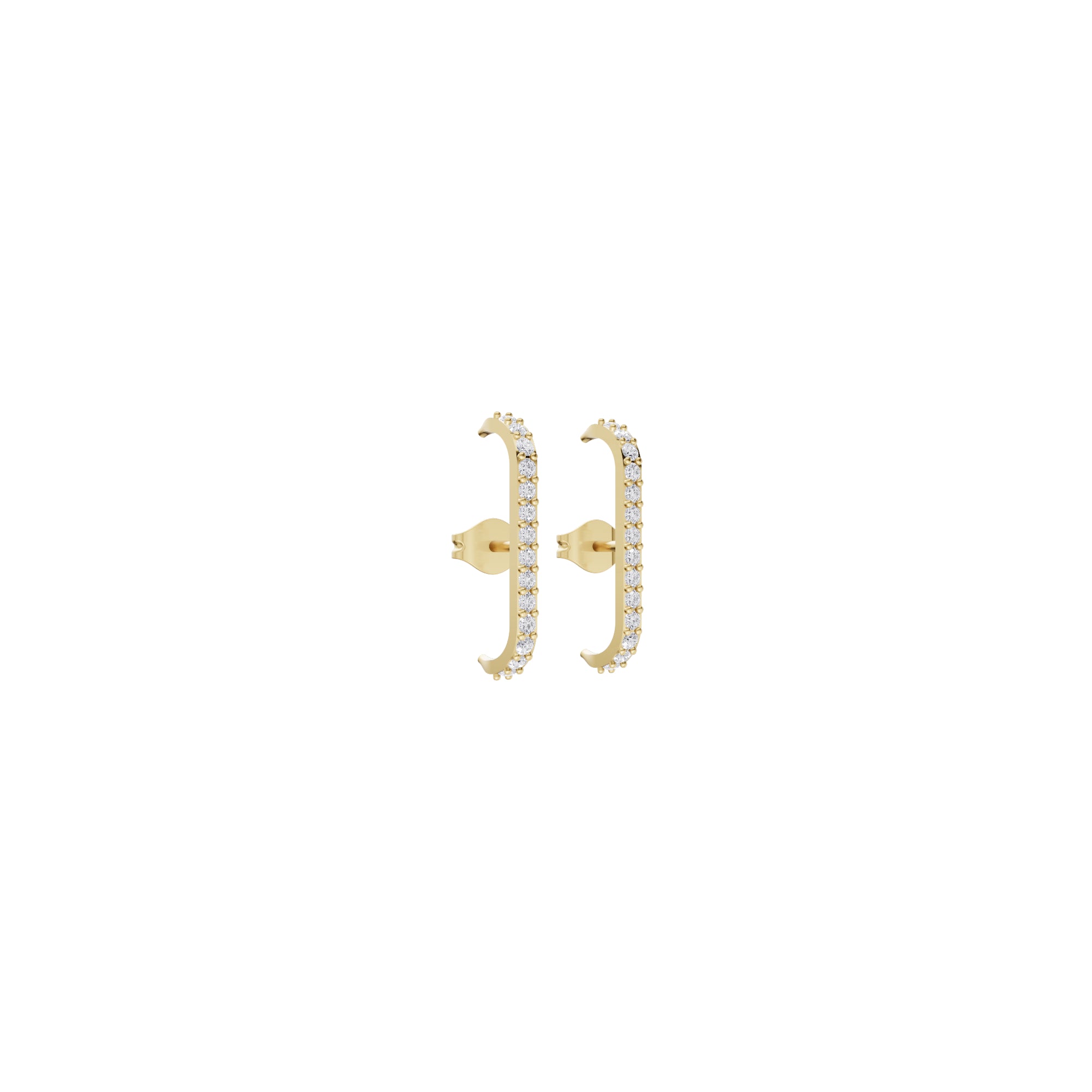 Aarinya Straight-Line Micro-Pave Diamond Bar Earrings