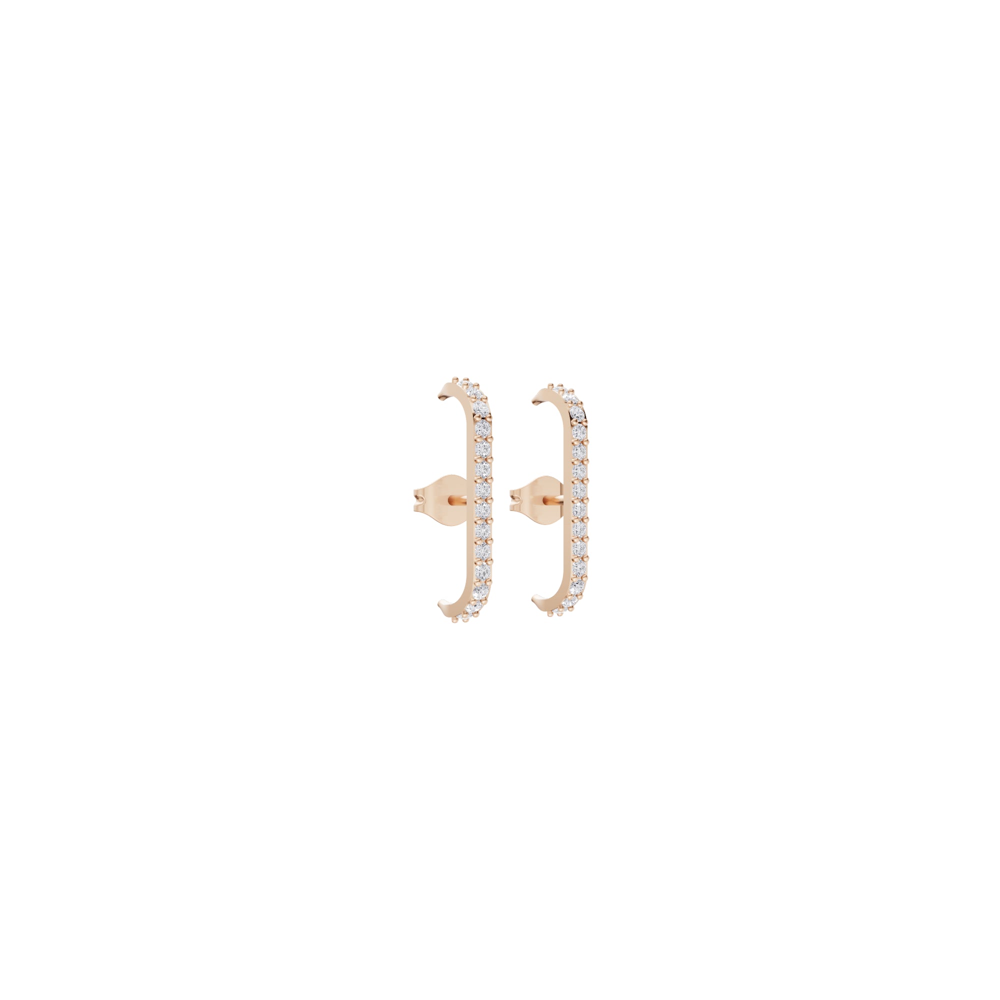 Aarinya Straight-Line Micro-Pave Diamond Bar Earrings
