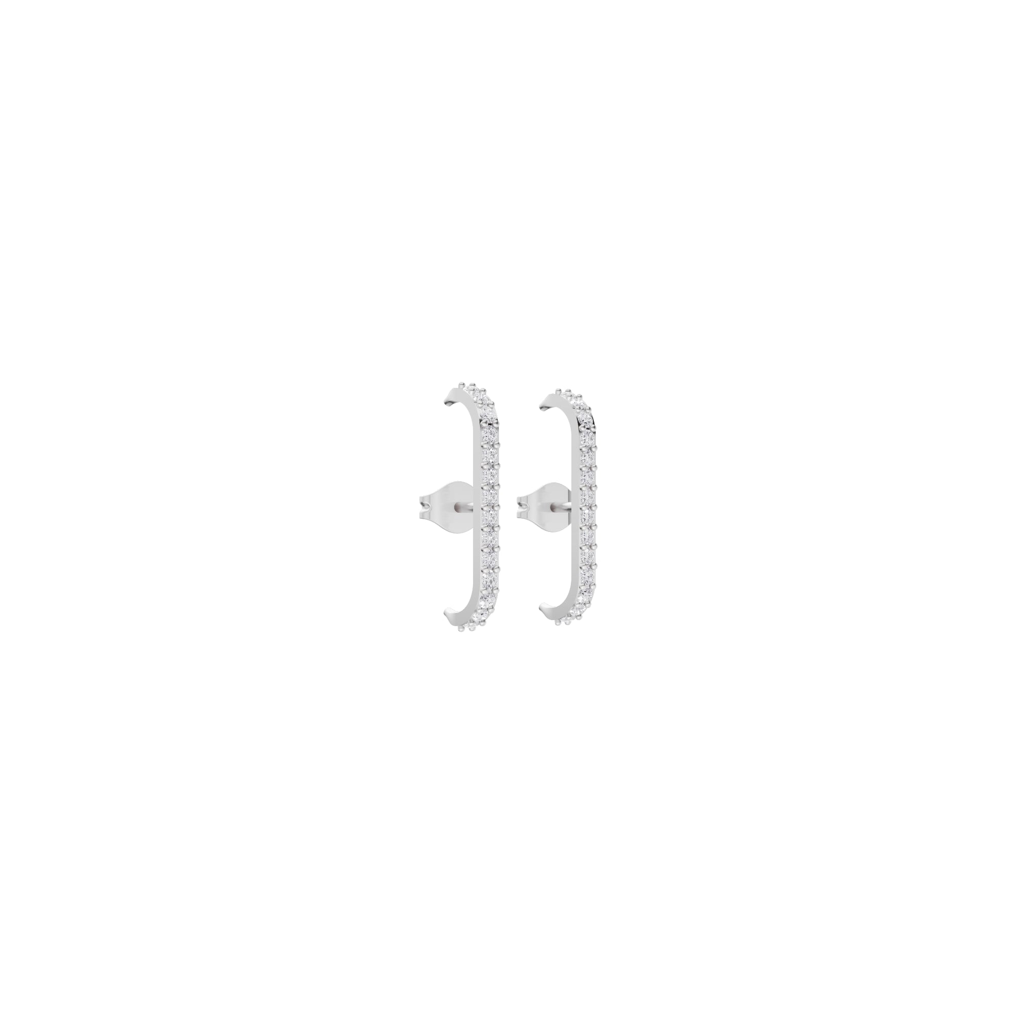 Aarinya Straight-Line Micro-Pave Diamond Bar Earrings