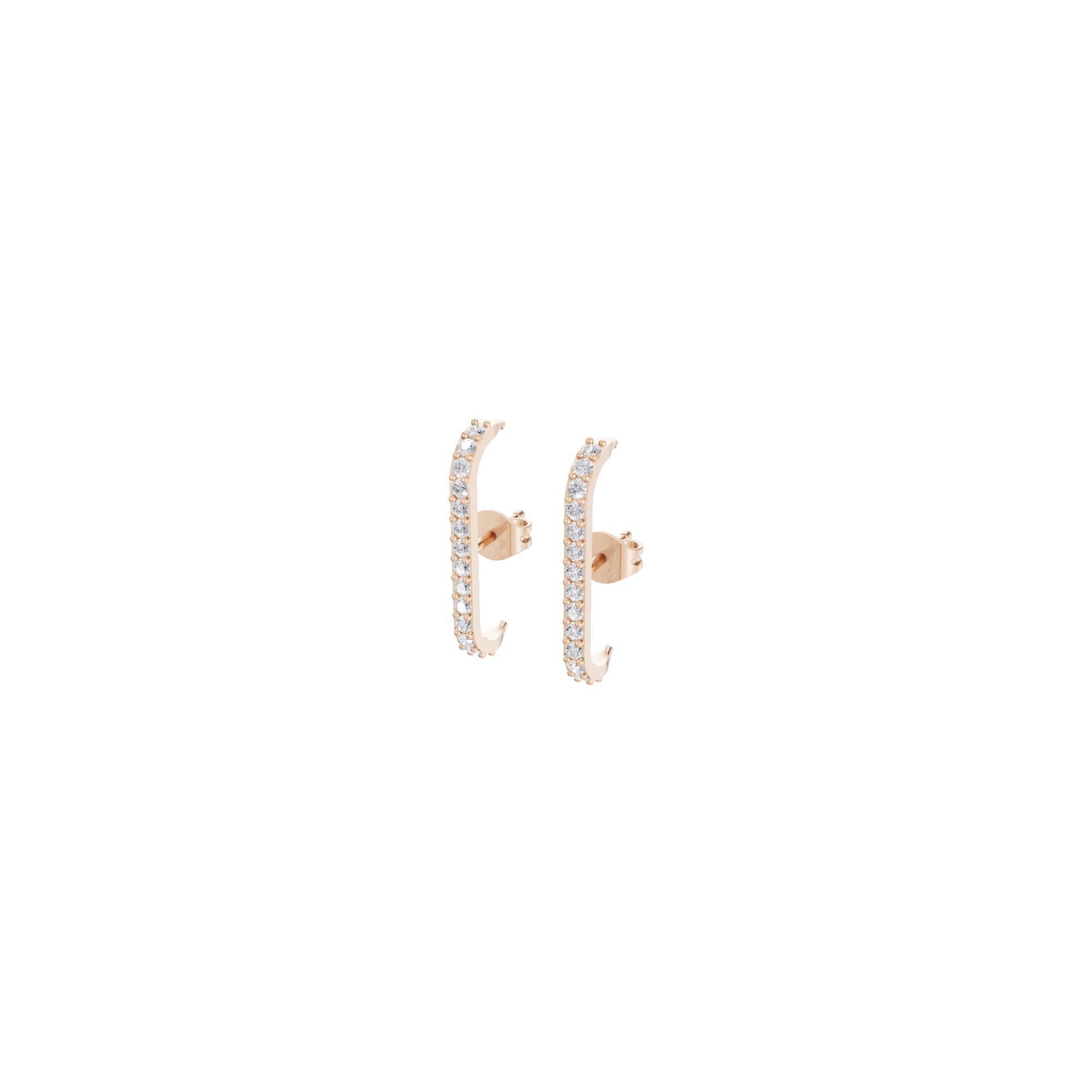 Aarinya Straight-Line Micro-Pave Diamond Bar Earrings