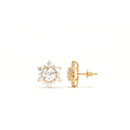 Aarinya Snowflake Cluster Lab-Grown Diamond Statement Stud Earrings, Round Snowflake Diamond Tops Earrings