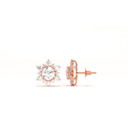 Aarinya Snowflake Cluster Lab-Grown Diamond Statement Stud Earrings, Round Snowflake Diamond Tops Earrings