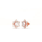 Aarinya Snowflake Cluster Lab-Grown Diamond Statement Stud Earrings, Round Snowflake Diamond Tops Earrings