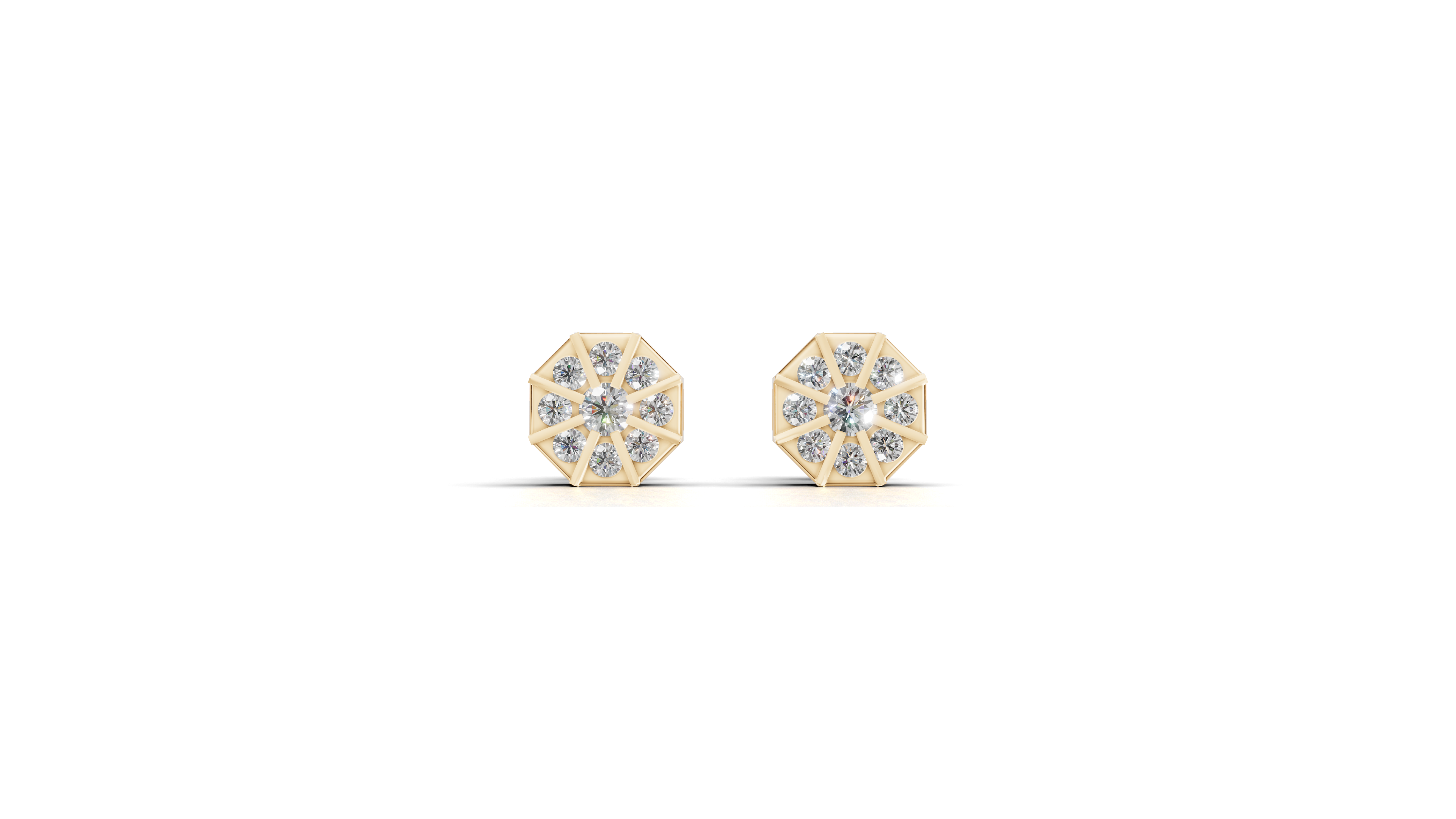 Aarinya Nexus Geometric Earrings, The Prism Spokes Lab-Diamond Tops Earrings
