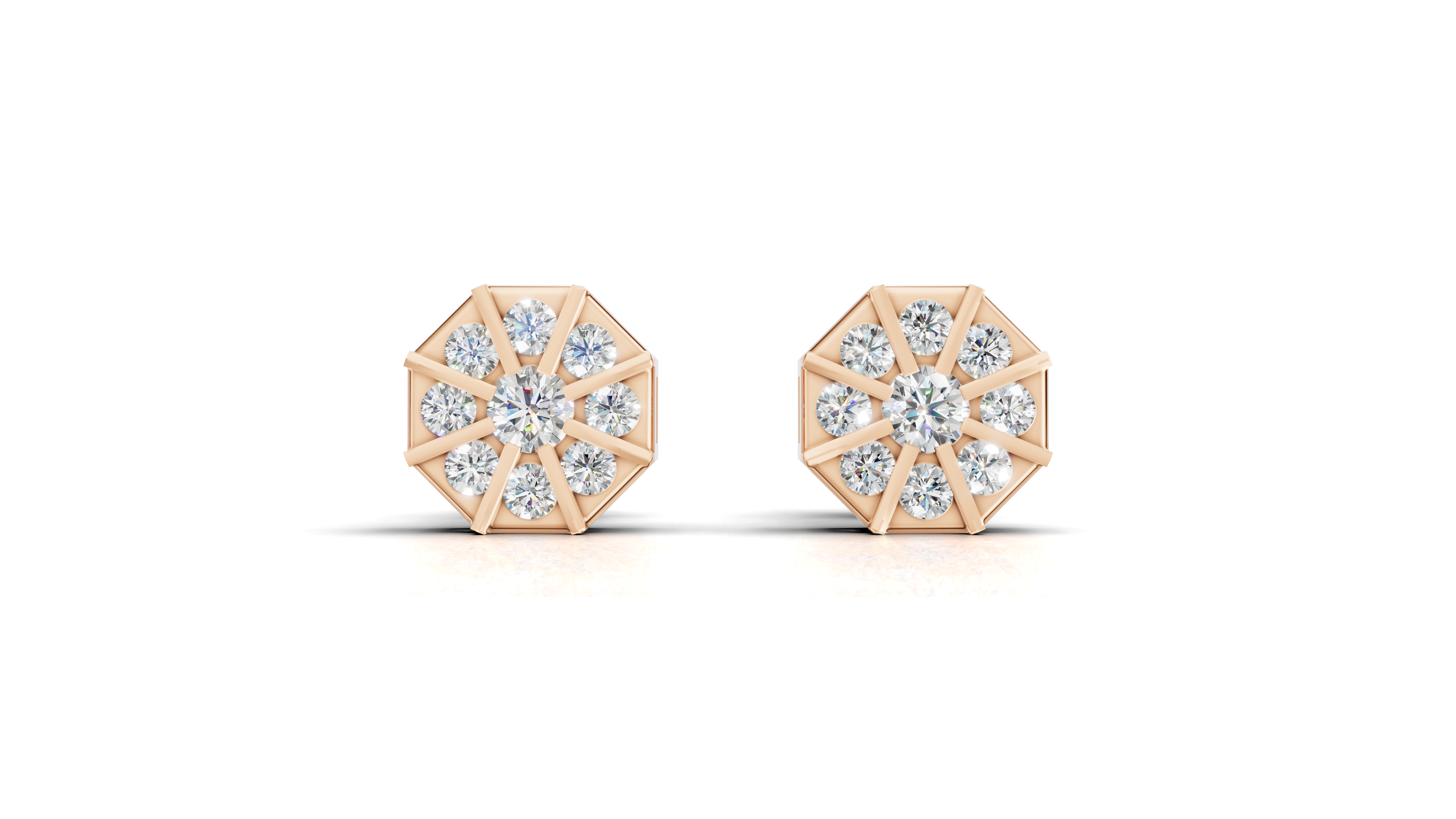 Aarinya Nexus Geometric Earrings, The Prism Spokes Lab-Diamond Tops Earrings