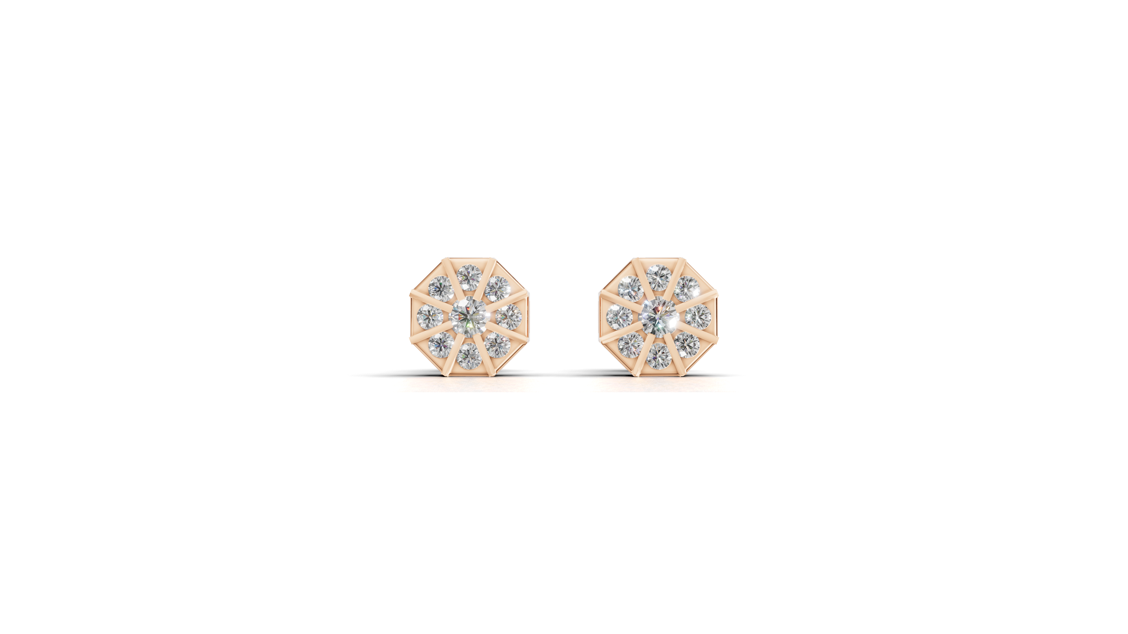 Aarinya Nexus Geometric Earrings, The Prism Spokes Lab-Diamond Tops Earrings
