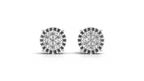 Aarinya Starburst Halo Tops Earring, Astra Fluted Diamond Earrings