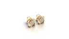 Aarinya Astra Fluted Diamond Starburst Halo Tops Earring