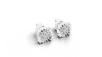 Aarinya Starburst Halo Tops Earring, Astra Fluted Diamond Earrings