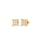 Aarinya Kite-Frame Lab-Grown Diamond Cluster Stud Earrings, The Centurion Minimalist Curved Chevron Mosaic Studs