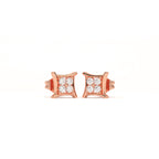 Aarinya Kite-Frame Lab-Grown Diamond Cluster Stud Earrings, The Centurion Minimalist Curved Chevron Mosaic Studs