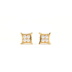Aarinya Kite-Frame Lab-Grown Diamond Cluster Stud Earrings, The Centurion Minimalist Curved Chevron Mosaic Studs