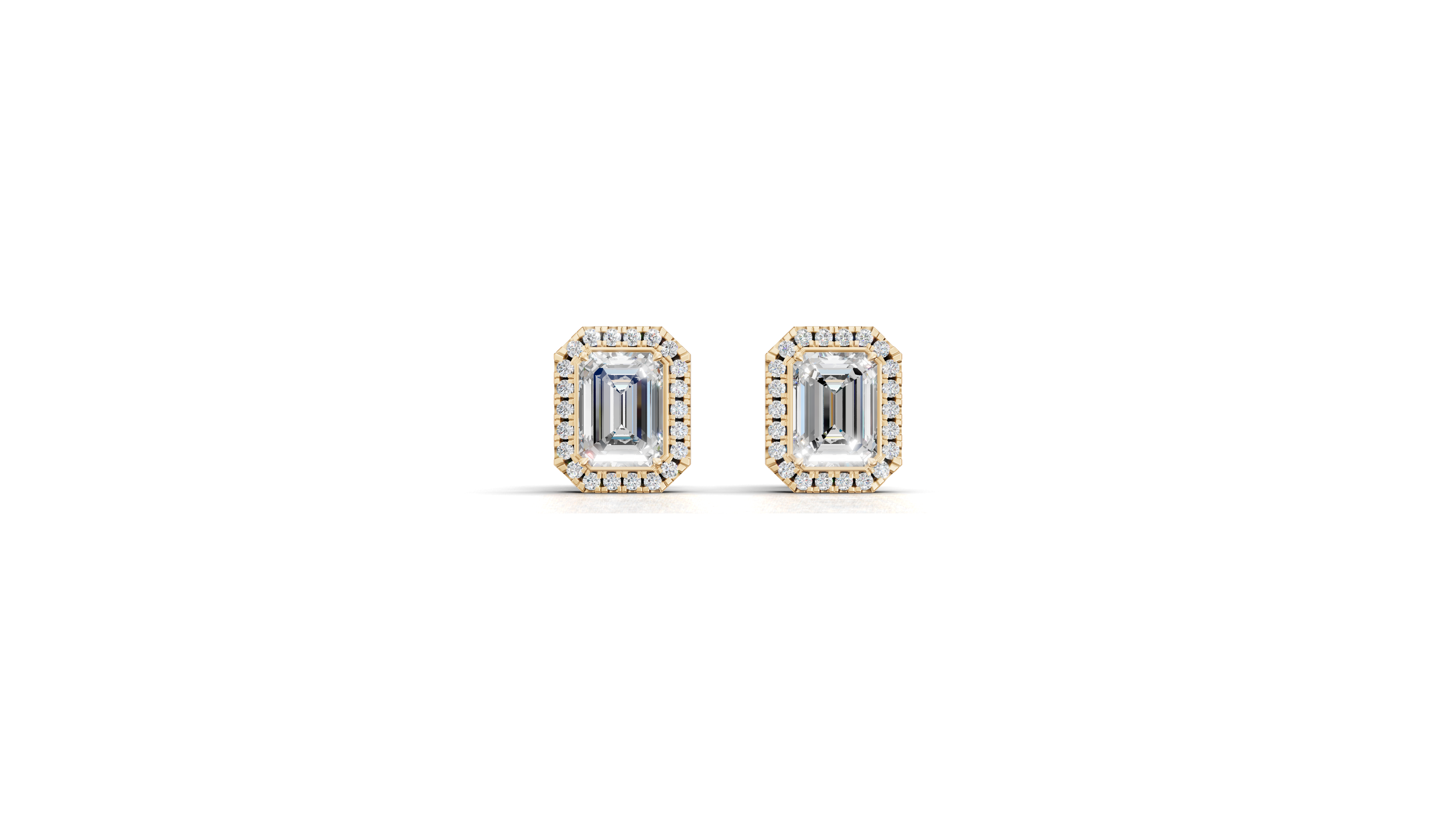 Aarinya Verdant Modernity Lab-Diamond Earrings, The Empress Lab-Grown Emerald-Cut Studs