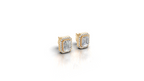 Aarinya Verdant Modernity Lab-Diamond Earrings, The Empress Lab-Grown Emerald-Cut Studs